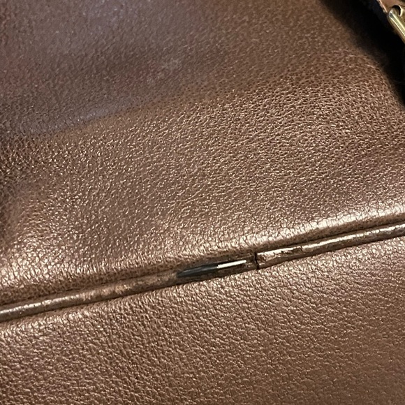 Cute Gucci backpack in brown leather and suede, with bamboo accents - Picture 10 of 16